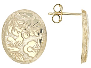 Pre-Owned 14k Yellow Gold "Primavera Collection" Jacobean Relief Earrings