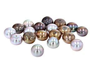 Pre-Owned Cultured Freshwater Pearl Half-Drilled Buttons 7-8mm