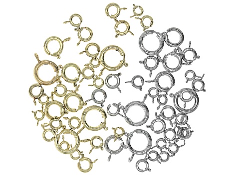 Pre-Owned Gold Tone & Silver Tone Spring Ring Clasp Set in