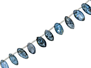 Pre-Owned Moss Indigo Kyanite 4x8-5x10mm Faceted Marquise Bead Strand Approximately 16" in Length