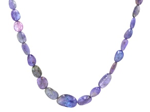 Pre-Owned Tanzanite 144ctw 7x5-1210mm Nugget Bead Strand with Sterling Silver Clasp