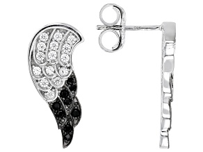 Pre-Owned Black Spinel Rhodium Over Sterling Silver Earrings 0.73ctw