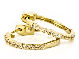 Pre-Owned Orange Imperial Topaz 18K Yellow Gold Over Sterling Silver Hoop Earrings 0.66ctw