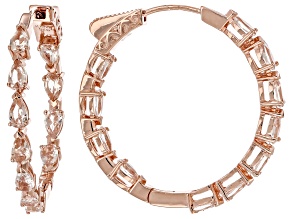 Pre-Owned Peach Morganite 18k Rose Gold Over Sterling Silver Earrings 2.84ctw
