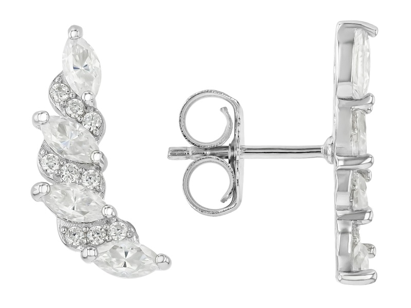 Pre-Owned Moissanite Platineve Earrings 1.30ctw DEW