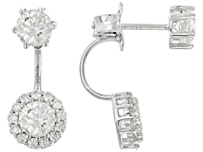 Pre-Owned Moissanite Platineve Interchangeable Earrings 2.52ctw DEW