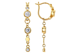 Pre-Owned White Cubic Zirconia 18k Yellow Gold Over Sterling Silver Earrings 1.70ctw