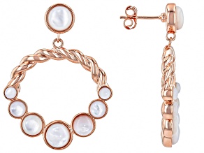 Pre-Owned Mother-of-Pearl Copper Earrings 3-6mm