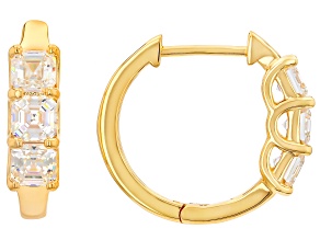 Pre-Owned Strontium Titanate 18k Yellow Gold Over Sterling Silver Hoop Earrings 2.55ctw