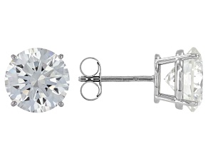 Pre-Owned White Lab-Grown Diamond G VS 14K White Gold Solitaire Stud Earrings 4.00ctw