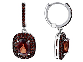 Pre-Owned Red Labradorite Rhodium Over Silver Earrings 3.30ctw