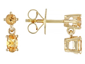 Pre-Owned Imperial Topaz 10k Yellow Gold Dangle Earrings 0.71ctw