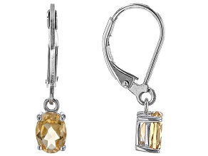 Pre-Owned Yellow Citrine Rhodium Over Sterling Silver Earrings 1.28ctw