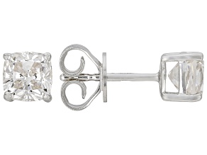 Pre-Owned White Lab-Grown Diamond G-H VS Rhodium Over Sterling Silver Solitaire Stud Earrings 2.00ct