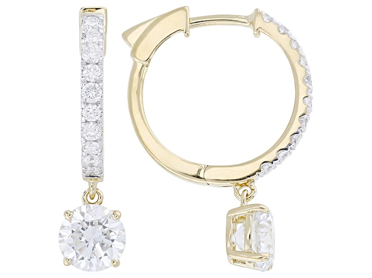 Pre-Owned Certified White Lab-Grown Diamond G-H VS-SI 14K Yellow Gold Over Sterling Silver Earrings