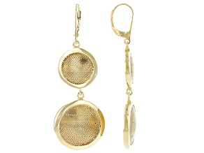 Pre-Owned 18K Gold Over Sterling Silver Wickerwork Design Earrings