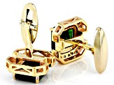 Pre-Owned Green Chrome Diopside 10k Yellow Gold Cuff Links 4.72ctw