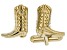 Pre-Owned Mens 18k Yellow Gold Over Sterling Silver Cowboy Boot Cufflinks