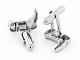 Pre-Owned Mens Rhodium Over Sterling Silver Cowboy Boot Cufflinks