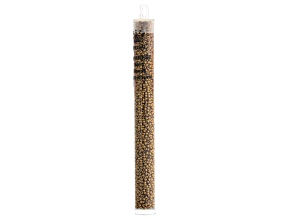 Pre-Owned 11/0 Glass Seed Beads in Metallic Light Bronze Color Appx 23 Gram Tube