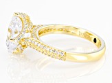 Pre-Owned Whitw Cubic Zirconia 18k Yellow Gold Over Sterling Silver Ring 9.07ctw