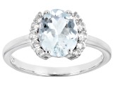 Pre-Owned Aquamarine Rhodium Over Sterling Silver Ring 1.74ctw