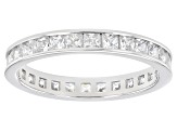 Pre-Owned White Cubic Zirconia Rhodium Over Sterling Silver Eternity Band Rings- Set of 5 6.80ctw