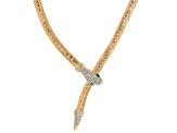 Pre-Owned Crystal Gold tone snake necklace