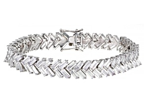 Pre-Owned White Cubic Zirconia Rhodium Over Sterling Silver Bracelet 18.49ctw