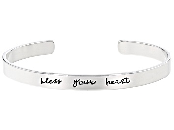 Picture of Pre-Owned "Bless Your Heart" Silver Tone Cuff Bracelet