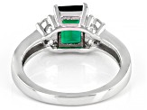 Pre-Owned Green Lab Created Emerald Rhodium Over Silver Ring 1.62ctw