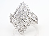 Pre-Owned White Cubic Zirconia Rhodium Over Sterling Silver Ring 3.92ctw