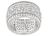 Pre-Owned White Cubic Zirconia Rhodium Over Sterling Silver Band Ring 6.56ctw