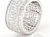 Pre-Owned White Cubic Zirconia Rhodium Over Sterling Silver Band Ring 6.56ctw