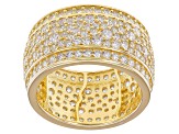 Pre-Owned White Cubic Zirconia 18K Yellow Gold Over Sterling Silver Band Ring 6.56ctw