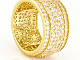 Pre-Owned White Cubic Zirconia 18K Yellow Gold Over Sterling Silver Band Ring 6.56ctw