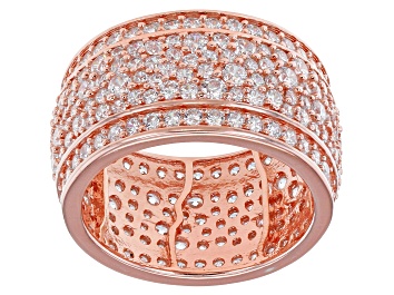 Picture of Pre-Owned White Cubic Zirconia 18K Rose Gold Over Sterling Silver Band Ring 6.56ctw