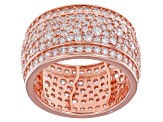 Pre-Owned White Cubic Zirconia 18K Rose Gold Over Sterling Silver Band Ring 6.56ctw