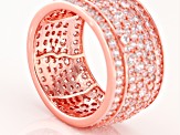 Pre-Owned White Cubic Zirconia 18K Rose Gold Over Sterling Silver Band Ring 6.56ctw