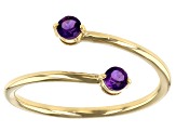 Pre-Owned Purple Amethyst 10k Yellow Gold Bypass Ring .17ctw