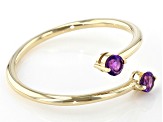 Pre-Owned Purple Amethyst 10k Yellow Gold Bypass Ring .17ctw