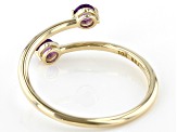 Pre-Owned Purple Amethyst 10k Yellow Gold Bypass Ring .17ctw