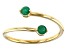 Pre-Owned Green Emerald 10k Yellow Gold Bypass Ring .19ctw