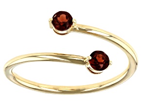Pre-Owned Red Garnet 10k Yellow Gold Bypass Ring .22ctw