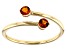 Pre-Owned Orange Madeira Citrine 10k Yellow Gold Bypass Ring .17ctw