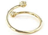 Pre-Owned White Zircon 10k Yellow Gold Bypass Ring  0.29ctw