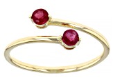 Pre-Owned Red Mahaleo® Ruby 10k Yellow Gold Bypass Ring .29ctw