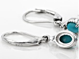 Pre-Owned Blue Turquoise Rhodium Over Sterling Silver Jewelry Set