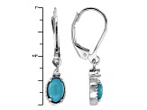 Pre-Owned Blue Turquoise Rhodium Over Sterling Silver Jewelry Set