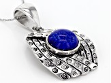 Pre-Owned Blue Lapis Lazuli Silver Pendant With Chain
